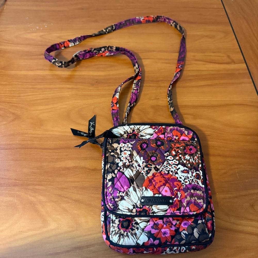 Vera Bradley‎ Rosewood Retired Mini Crossbody Purse Bag Flap Closure Messenger